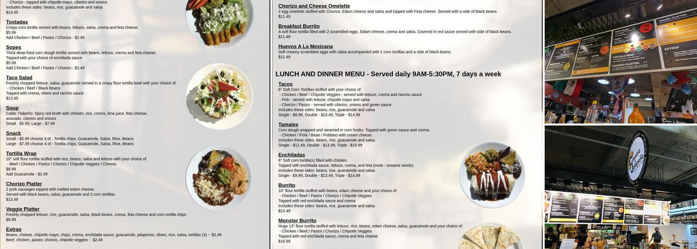 Cilantro and Jalapeno Menu