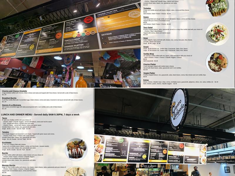 Cilantro and Jalapeno Menu