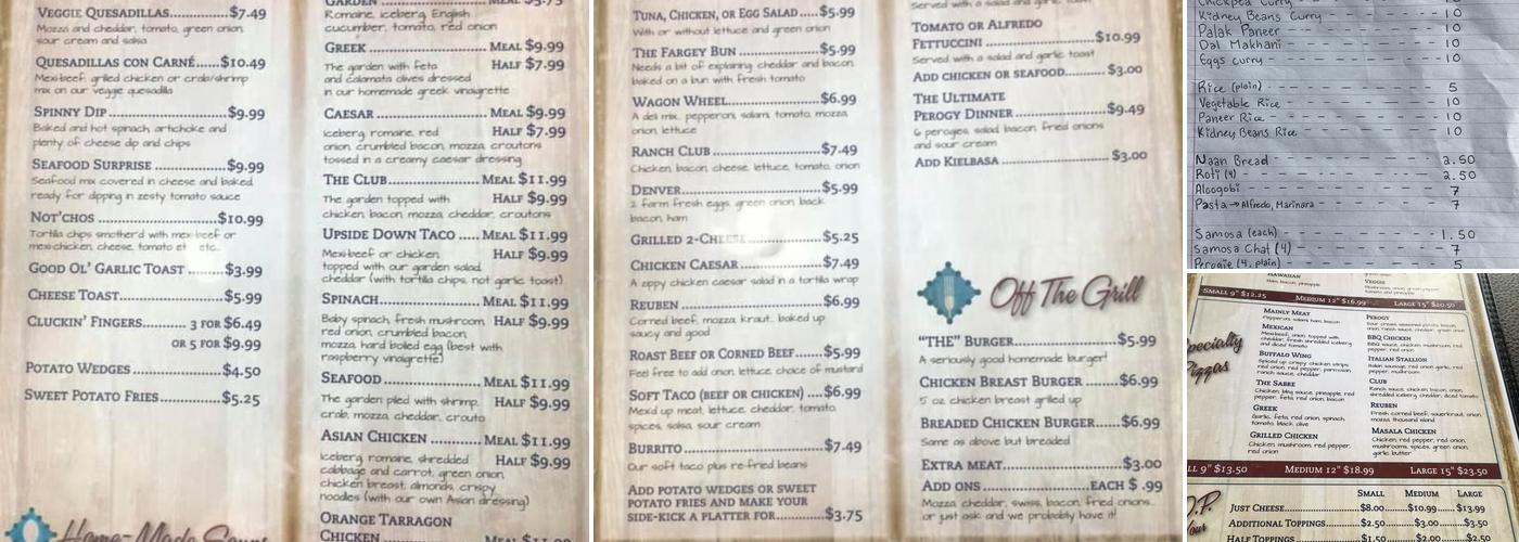 Back At The Ranch Menu