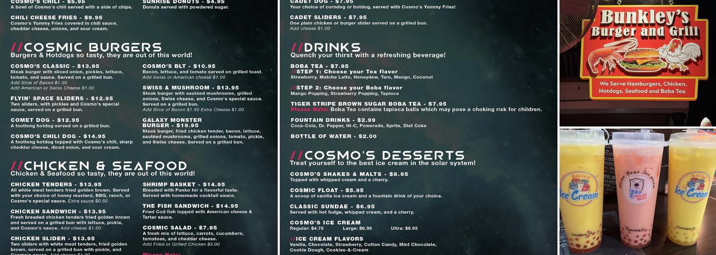Cosmos Robo Diner Menu