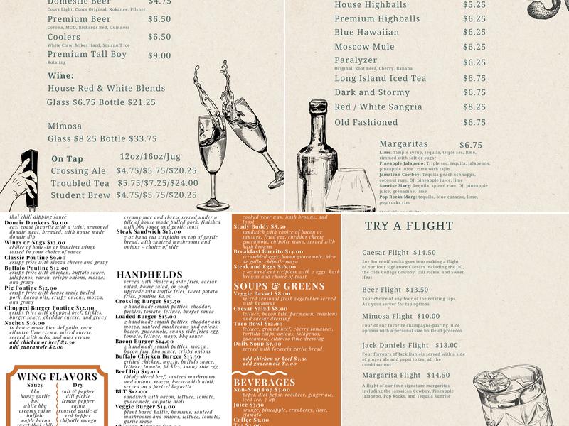 The Crossing Pub & Restaurant Menu