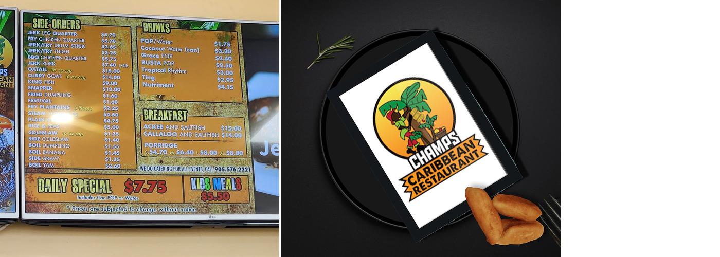 Champs Caribbean Restaurant Menu