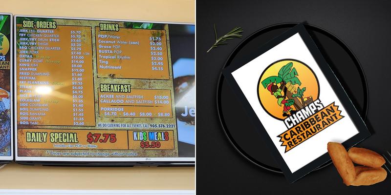 Champs Caribbean Restaurant Menu
