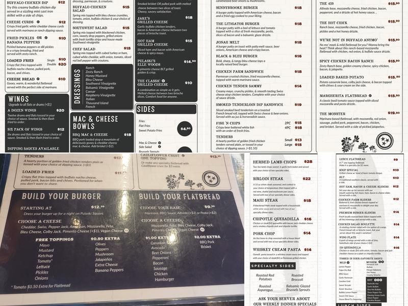 Kitchen 218 Menu