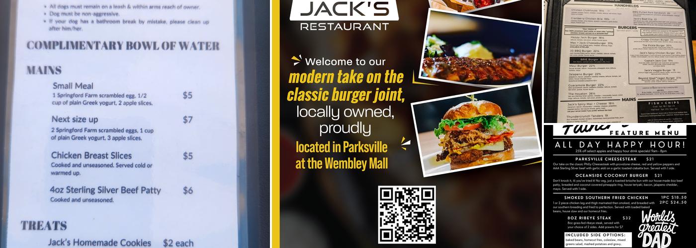 Happy Jack's Restaurant Menu