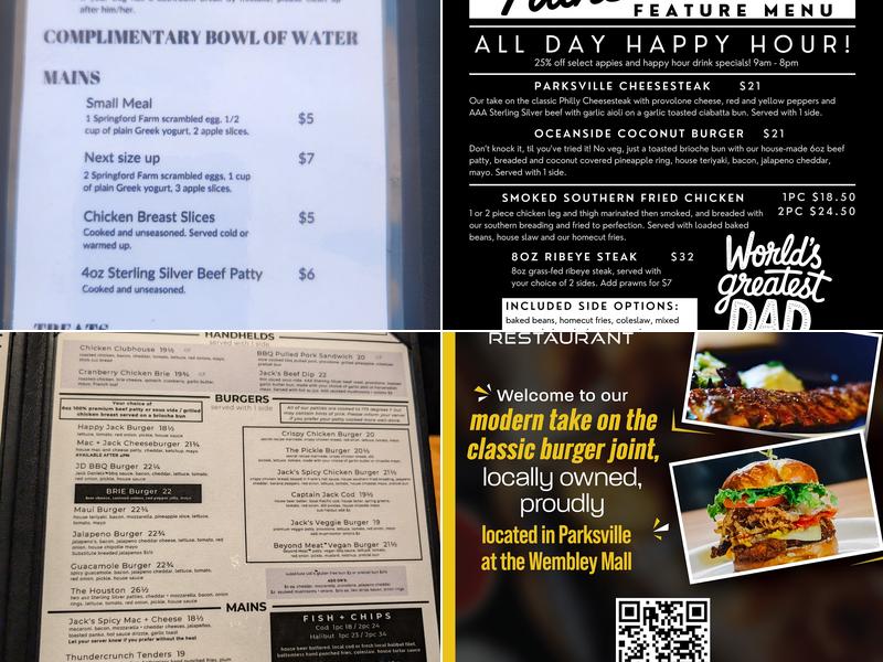 Happy Jack's Restaurant Menu