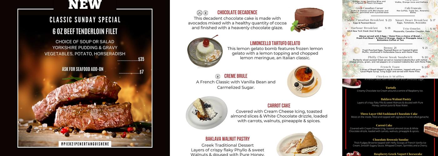 Pier 21 Menu