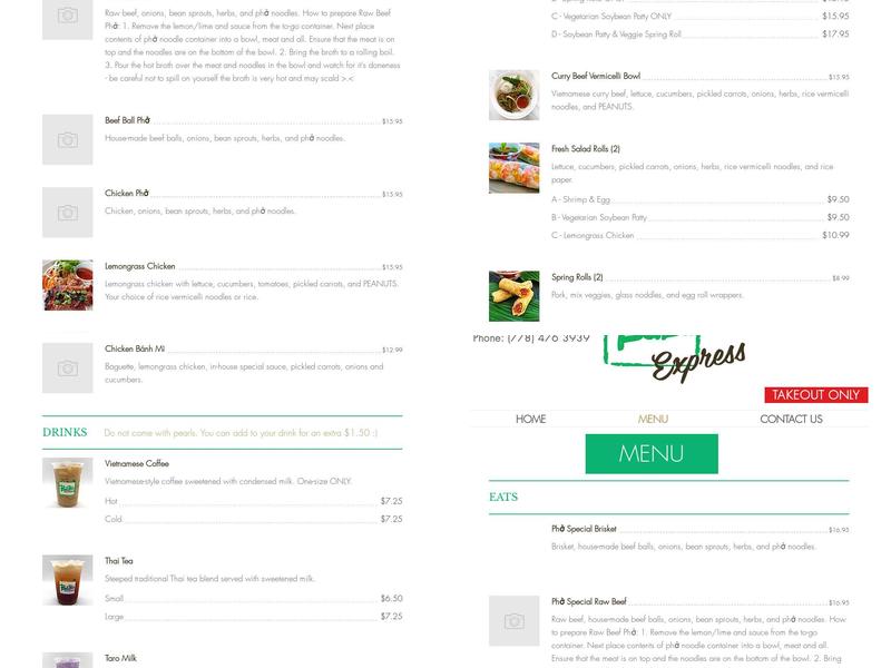BaBa Express Menu