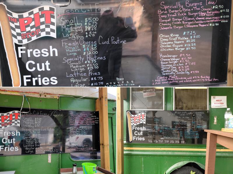 The Pit Stop Fresh Cut Fries Menu