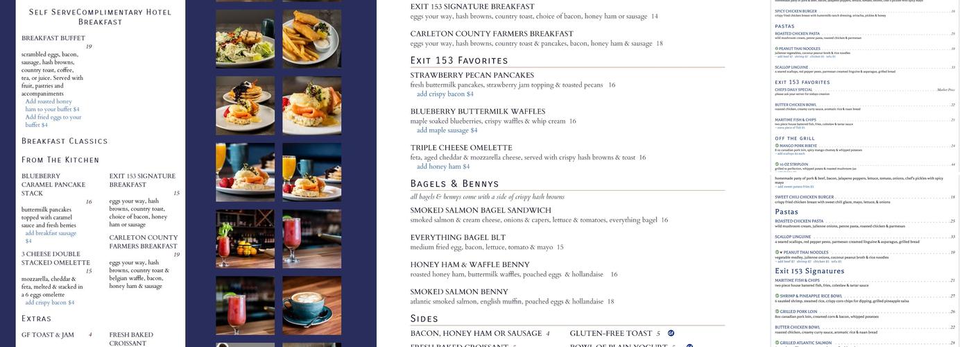 Exit 153 Restaurant Menu