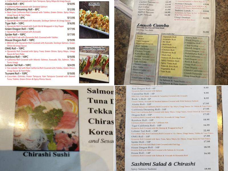 Sehmi Japanese Restaurant Menu