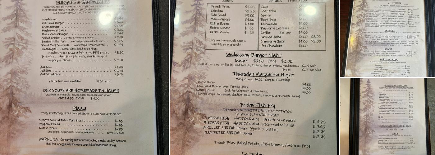 Longshot at Miller Dam Menu