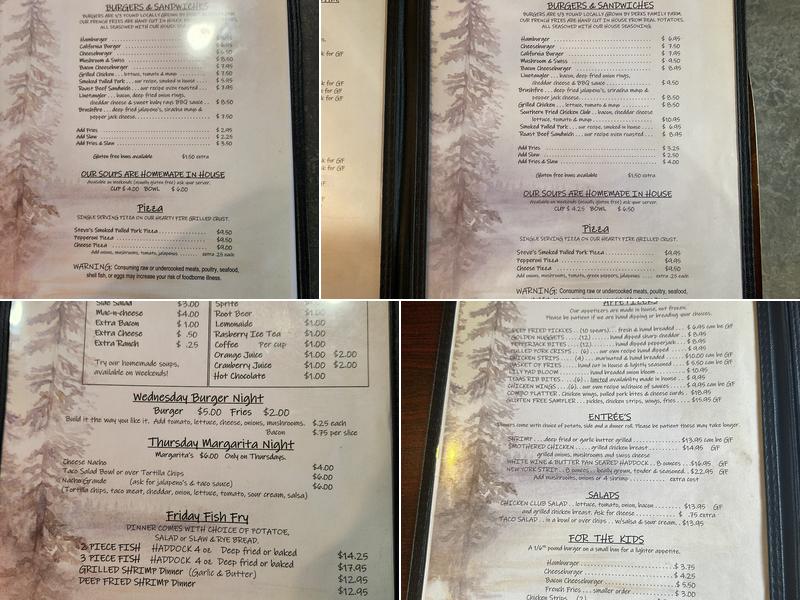 Longshot at Miller Dam Menu