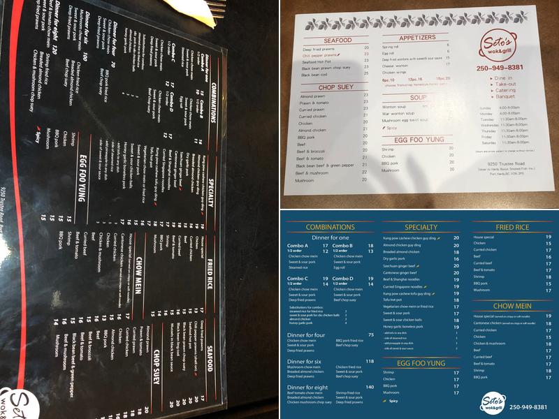 Seto's Wok & Grill Menu