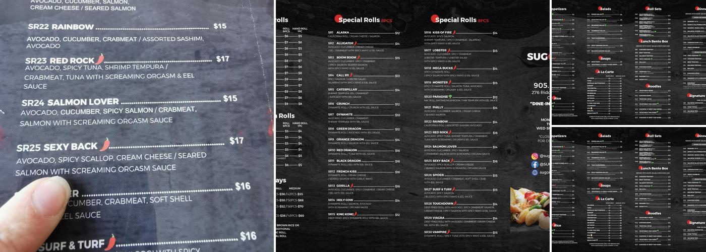Sugoi Sushi Menu
