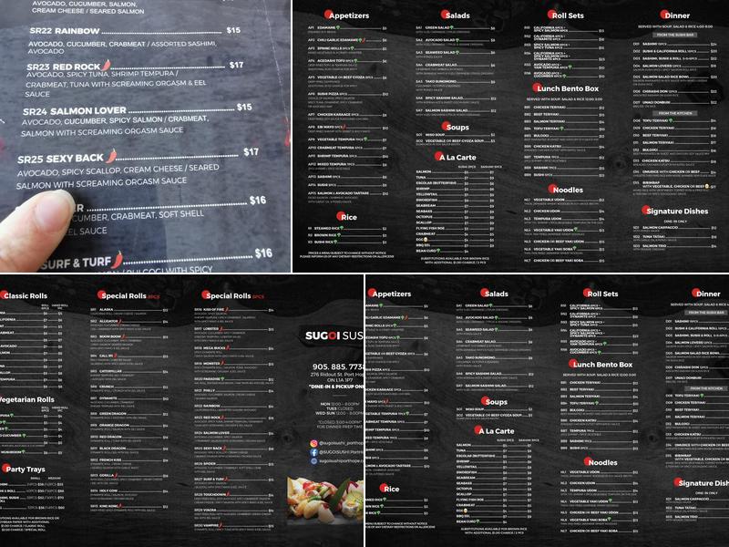 Sugoi Sushi Menu