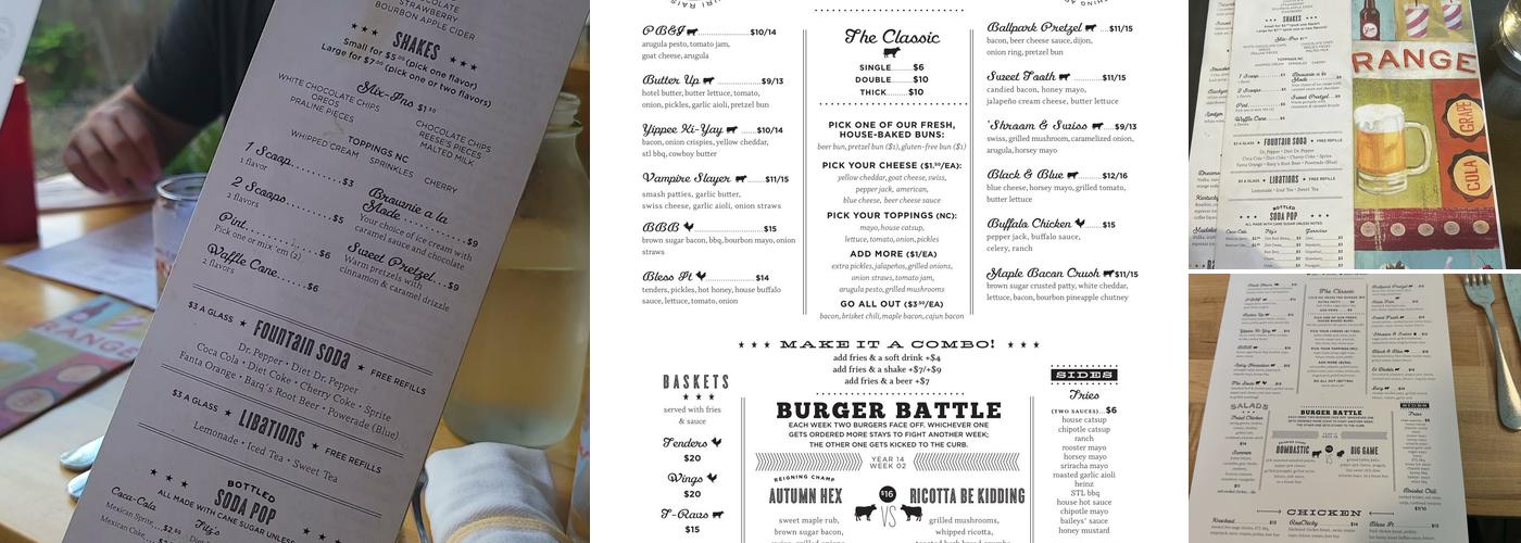 Baileys' Range Menu