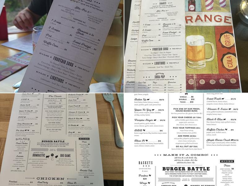 Baileys' Range Menu