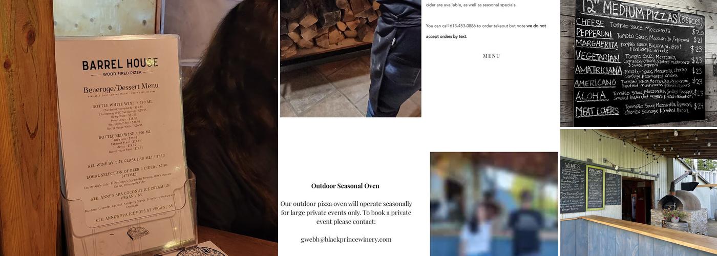 Barrel House Pizza Menu