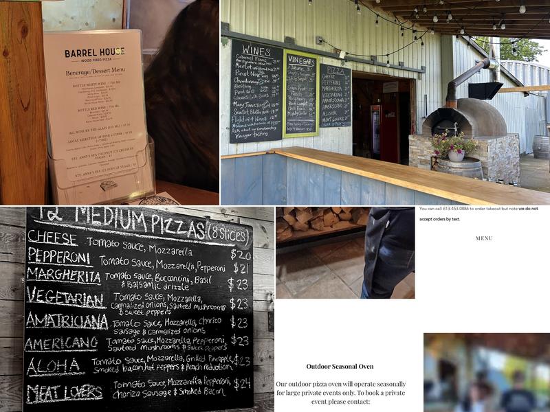 Barrel House Pizza Menu