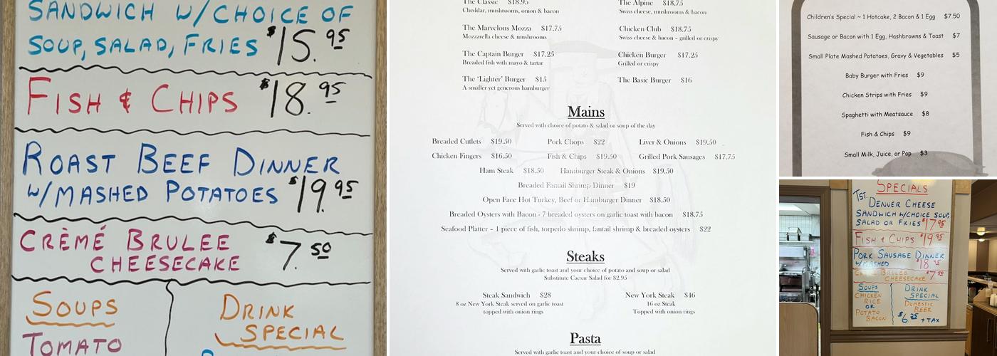 Camelot restaurant Menu