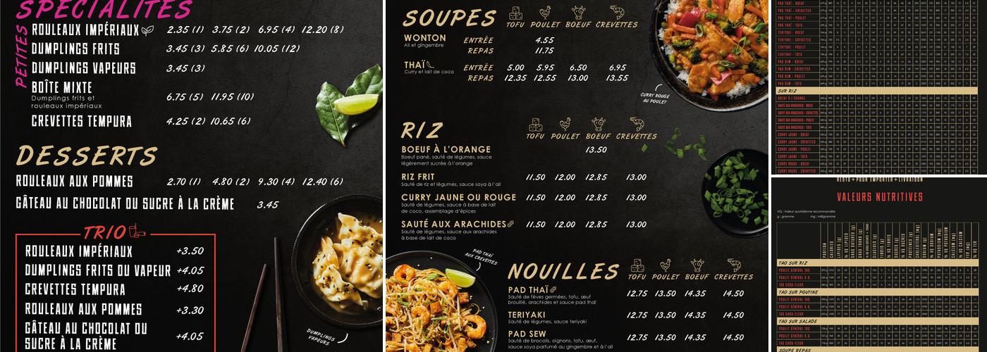 Thaïzone Menu