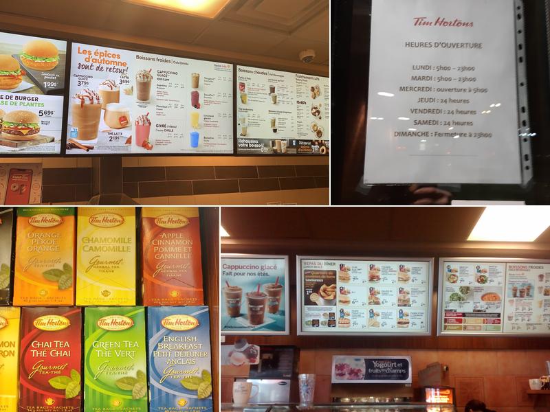 Tim Hortons Menu
