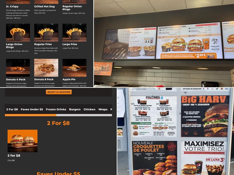 Harvey's Menu