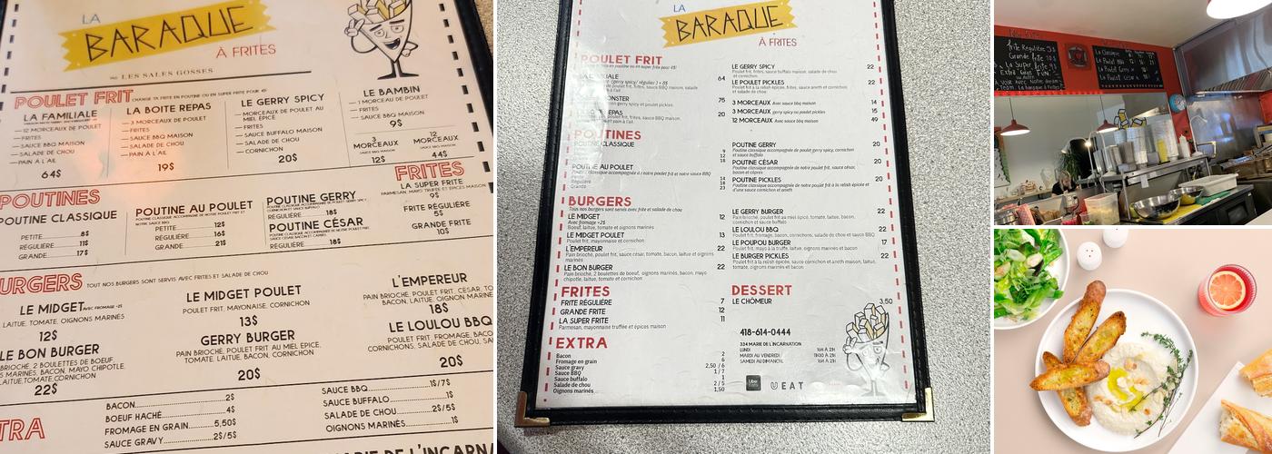 La Baraque à Frites Menu