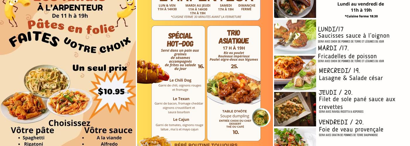 l'Arpenteur Menu