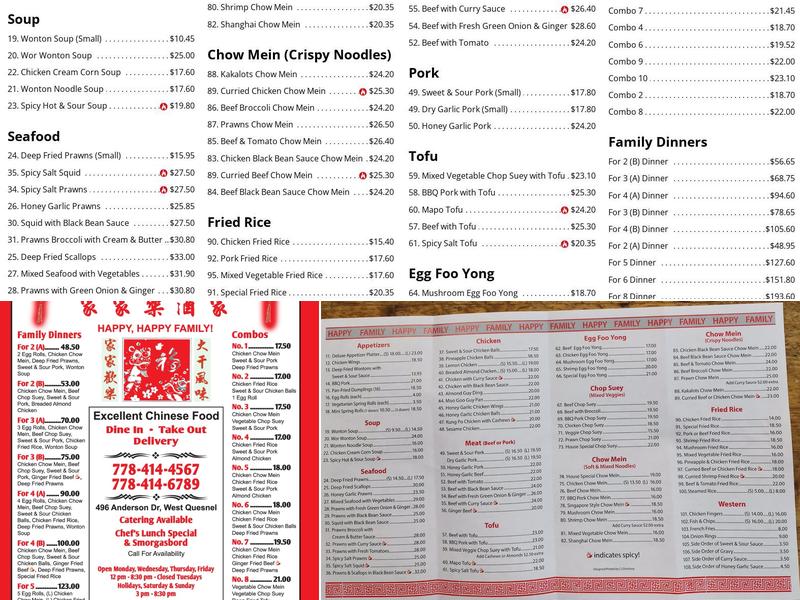 Kakalots Restaurant Menu
