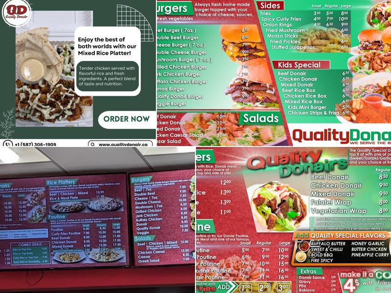 Quality Donair Menu