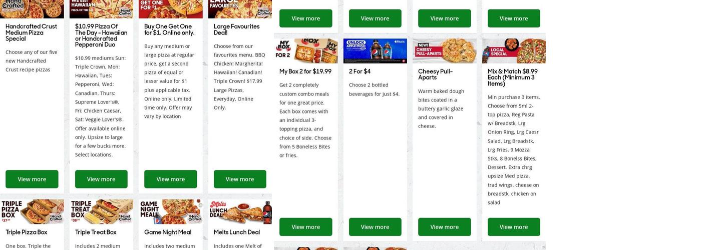 Pizza Hut Menu