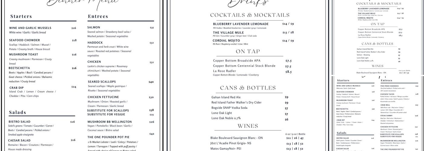 La Rose Bistro Menu