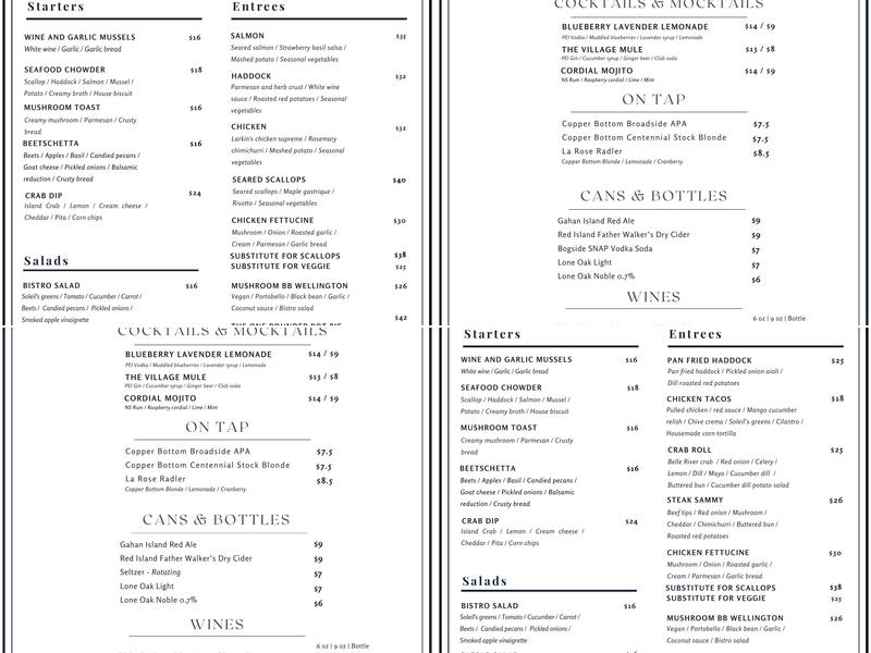 La Rose Bistro Menu