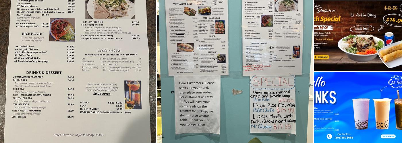 Banh Mi Oi Regina Menu