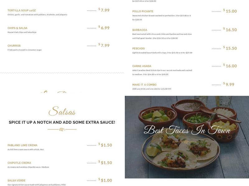 Gringo's Tacos - Best Tacos in Regina Menu