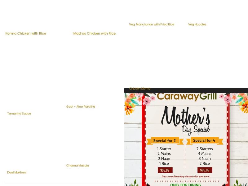 Caraway Grill - Regina East Menu