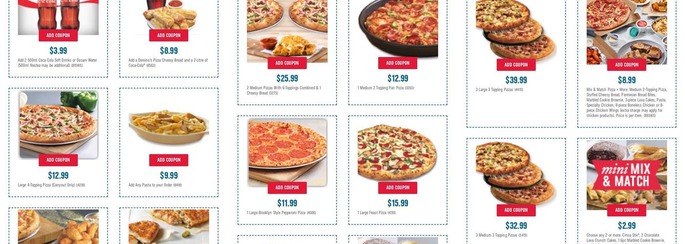 Domino's Pizza Menu