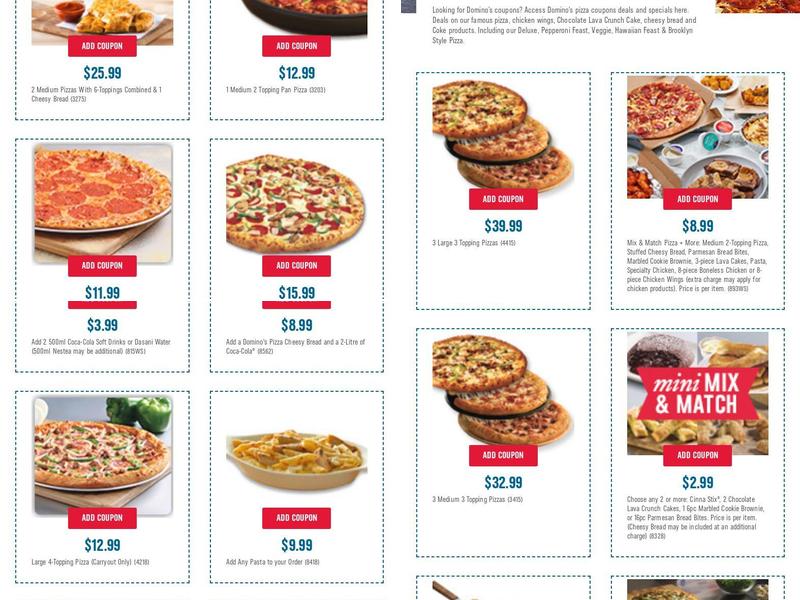 Domino's Pizza Menu