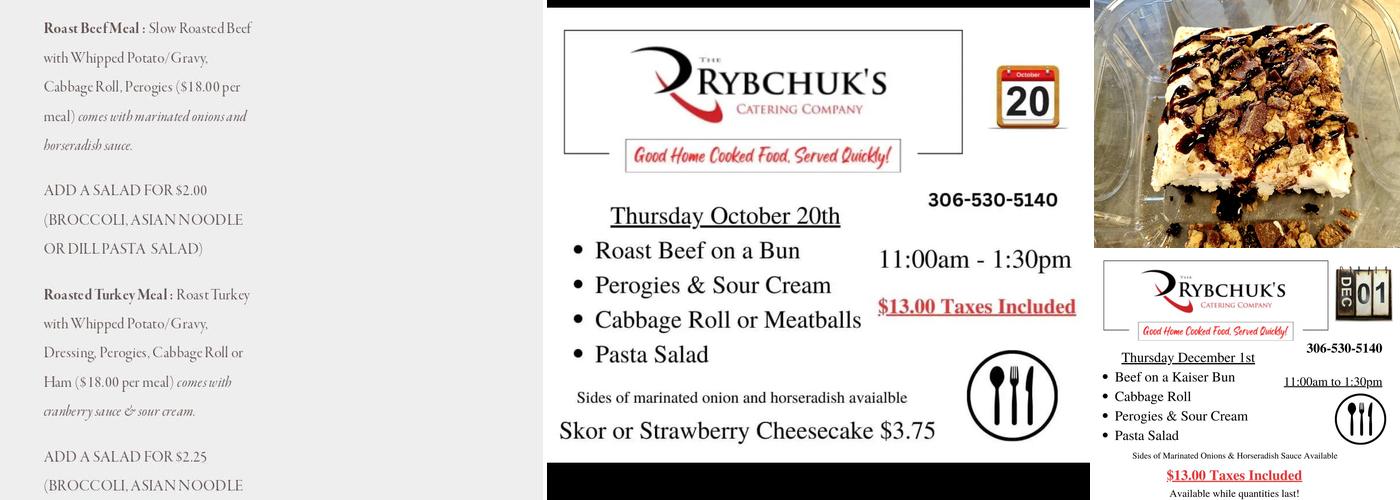 The Rybchuks Catering Company Menu