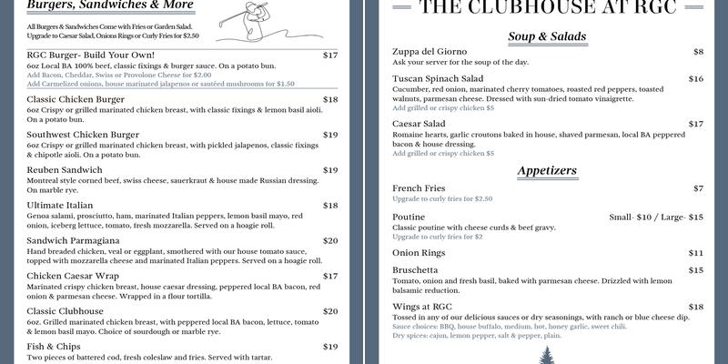 The Point Revelstoke Menu