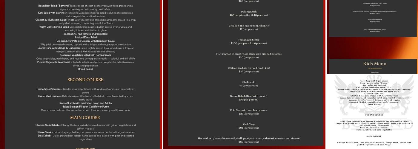 Bomond Restaurant Menu