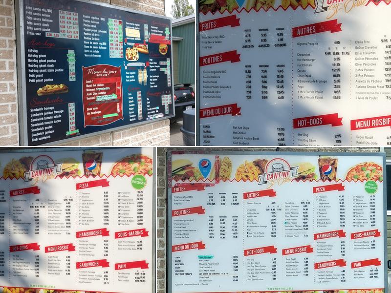 Cantine Ste-Odile Menu