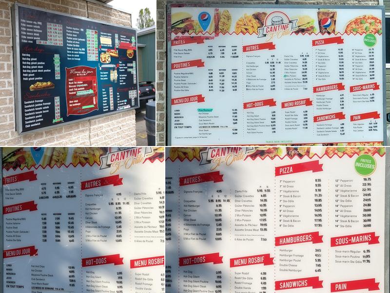 Cantine Ste-Odile Menu