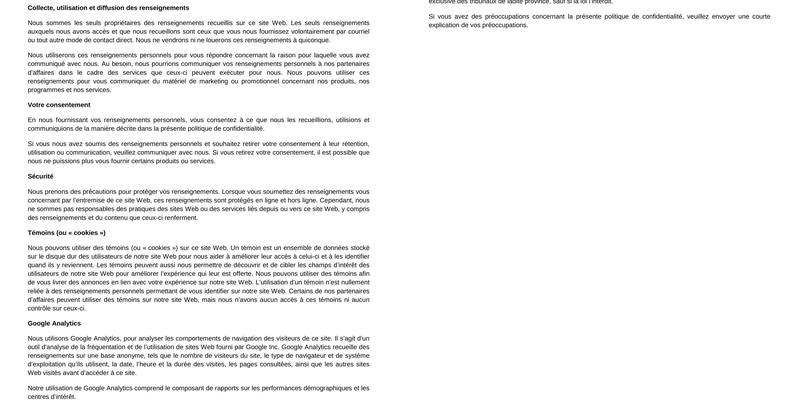 Marché de Poissons Lemieux Menu