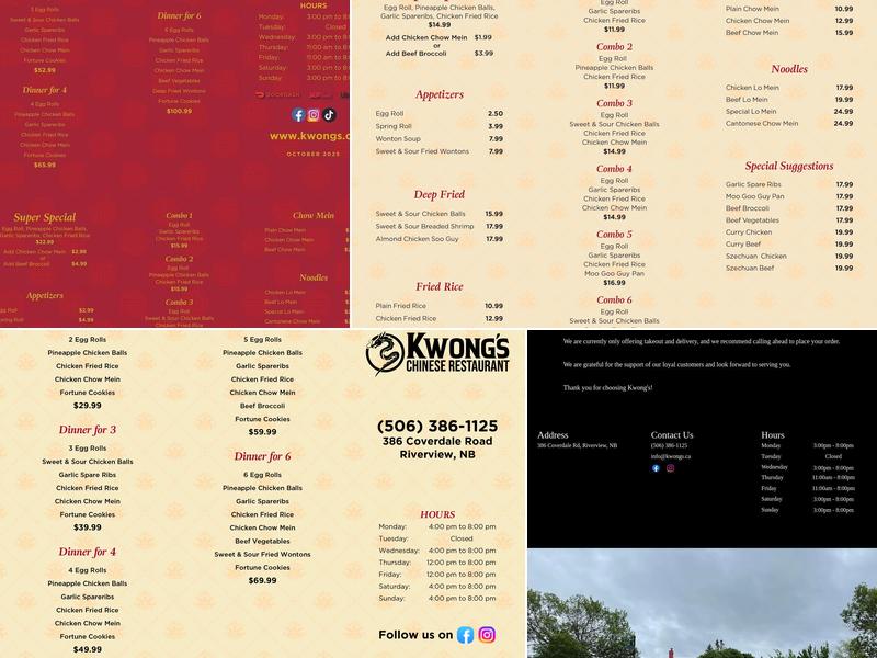 Kwong's Menu