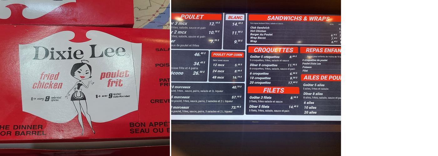 Restaurant Dixie Lee Menu