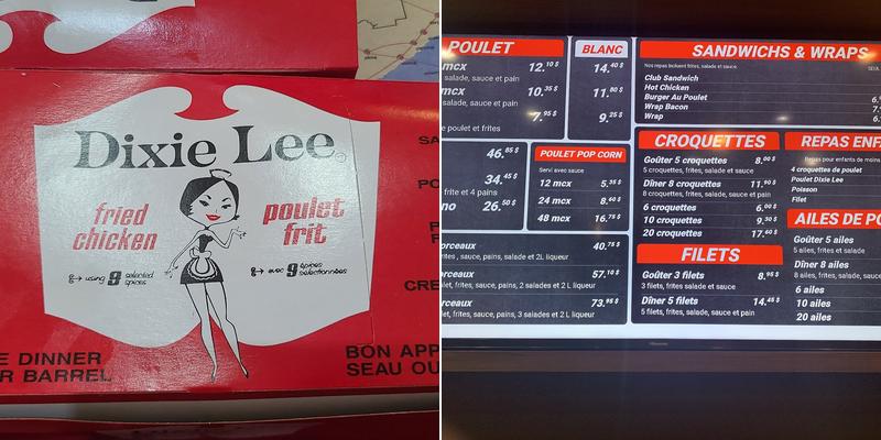 Restaurant Dixie Lee Menu