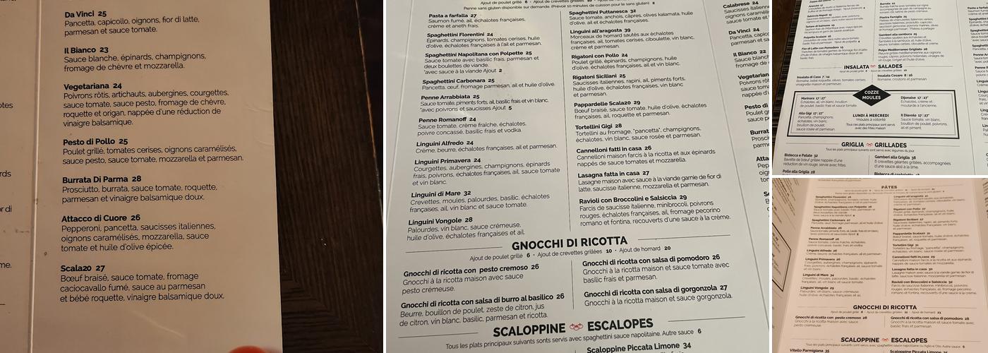 Restaurant Scala20 Menu